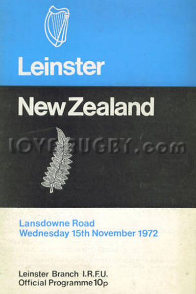 1972 Leinster v New Zealand  Rugby Programme